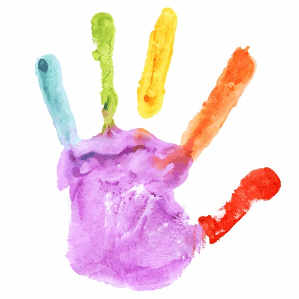 HandPrint Svg png, Hand Prints Clipart, Kids Hand Print, Colorful Child Handprint, Children Clip Art, Childs hand svg, Color Silhouette Hand