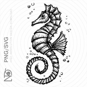 Sea Horse PNG SVG Cutting File, Design Marine Download printing, Sea Horse T-shirt design, Sea Fish Cut file, Nautical Digital Download