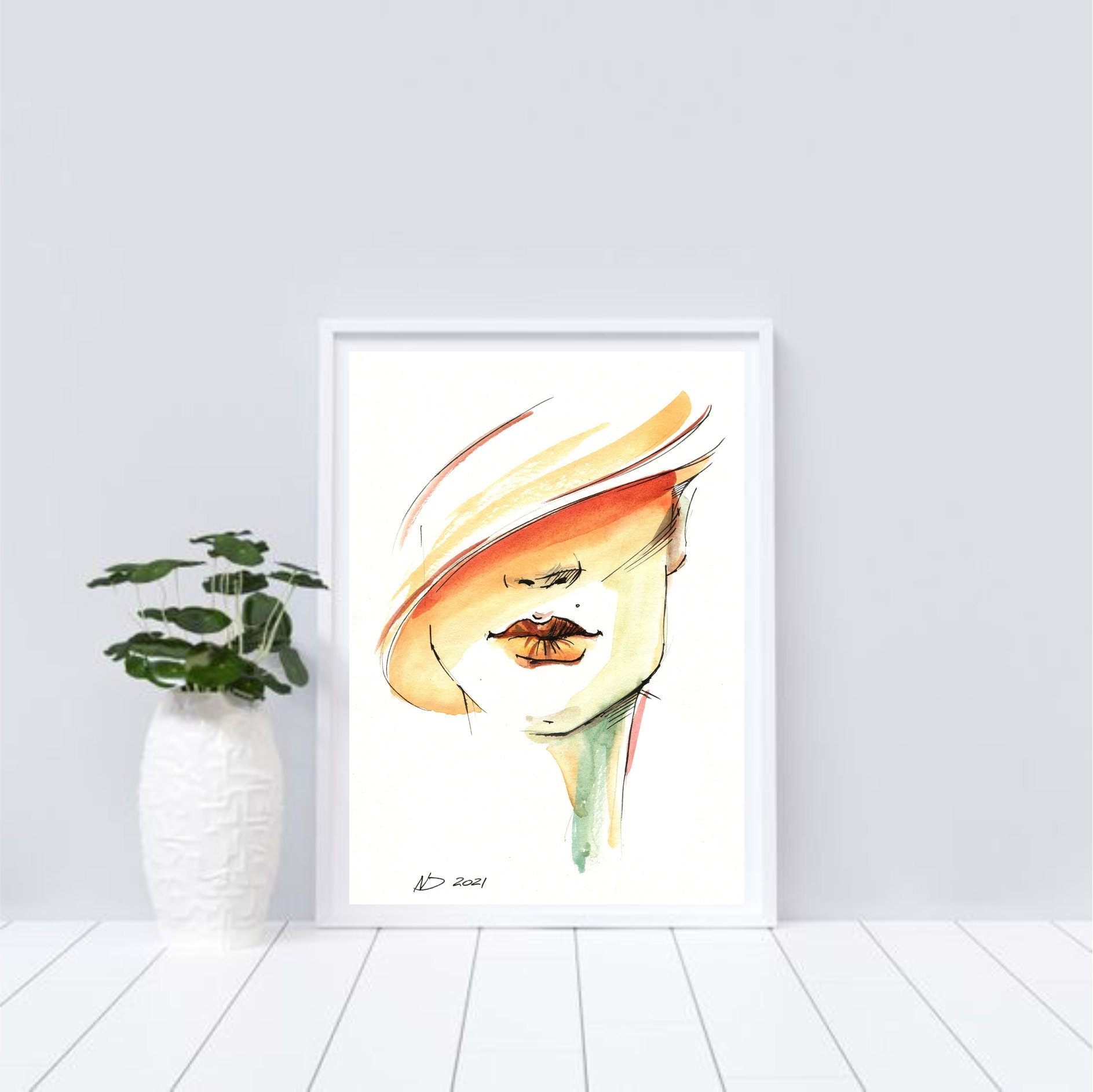 Woman Face Printable Wall Art, Woman's Face Colors Wall Decor, Female ...