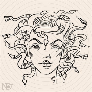 Medusa Svg Png, Goddess Medusa SVG, Medusa head with Snakes,  Witch snake Svg, Digital Download, Gorgon Png, Snake face Png, greek mythology