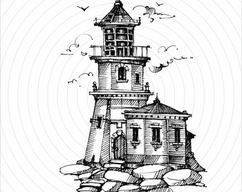 Lighthouse svg png, Lighthouse silhouette, Nautical design, Beacon, Watchtower Svg File, Coastal Town, Nautical Cut file, Lighthouse Clipart