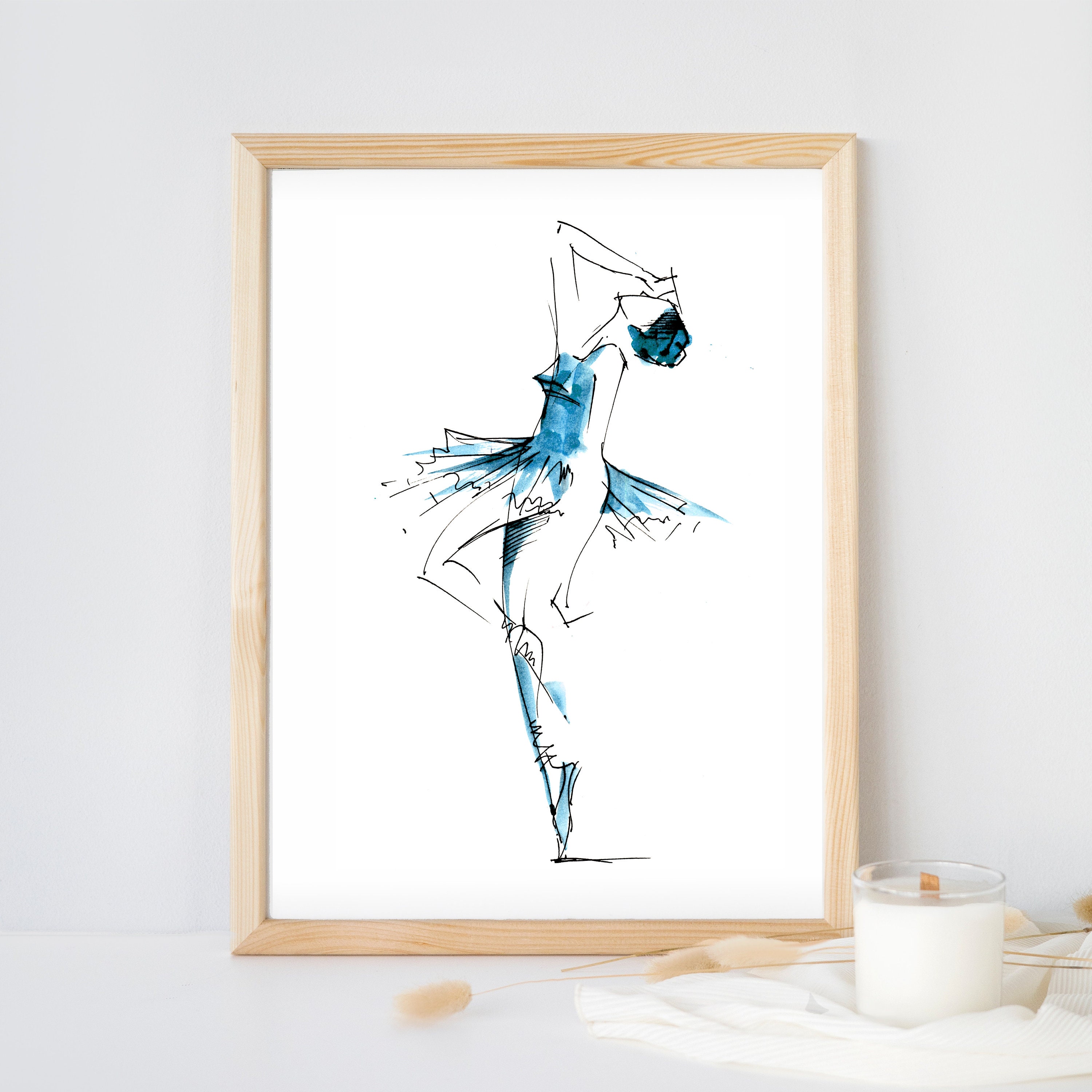 Ballerina Art Print, Ballet Wall Decor, Poster Ballerina, Printable ...