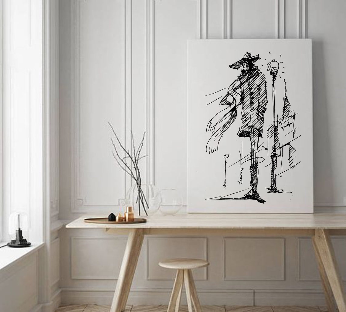 Man Line Art, Man Body Art, Line Art Man, Male Sketch, Line Art Print