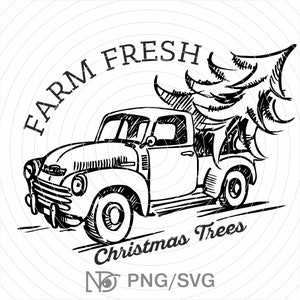Farm Fresh Christmas Trees SVG, Merry Christmas, Farm fresh vintage truck design PNG, Tree Farm funny Svg, design for Holiday, Christmas svg