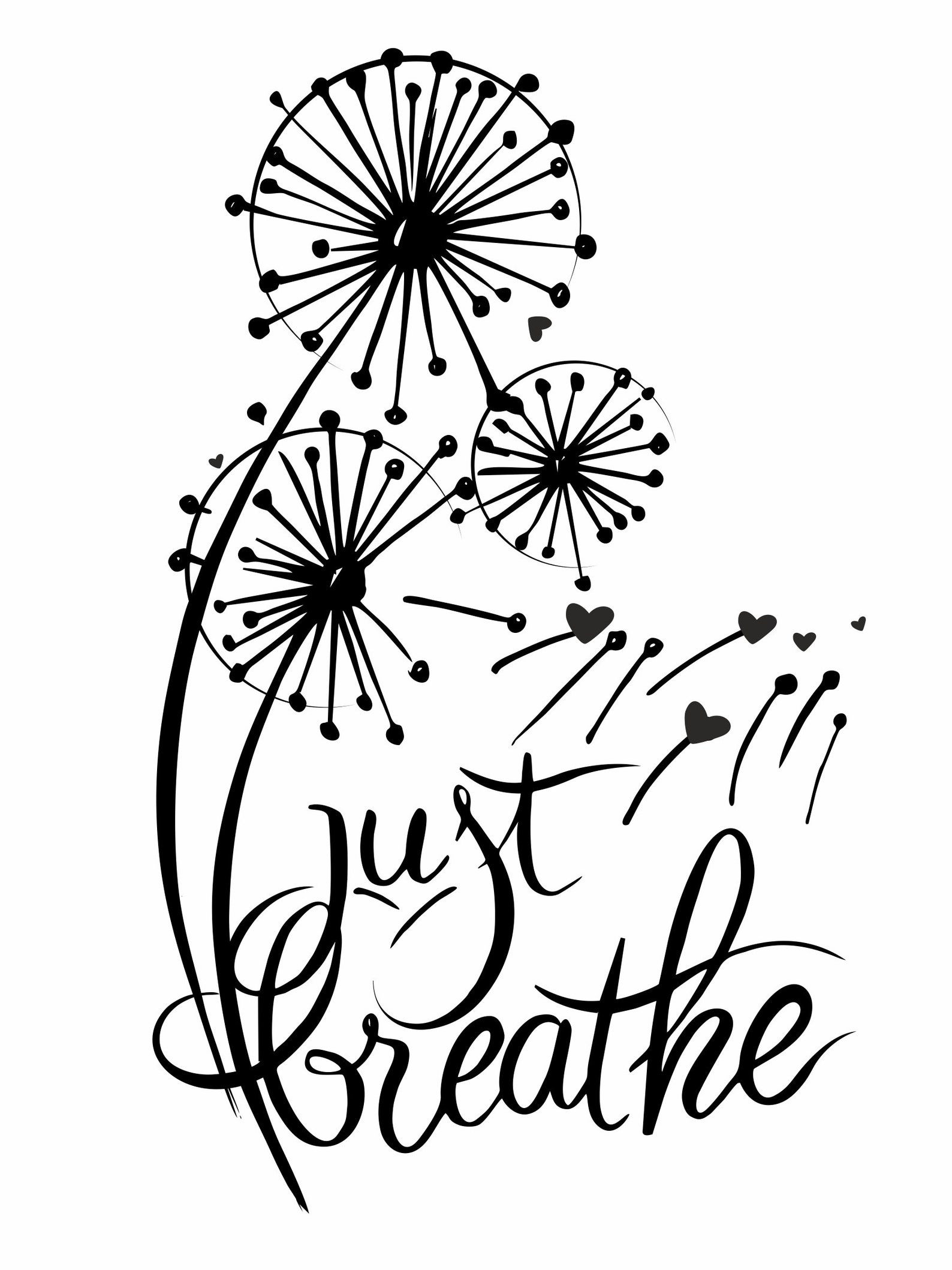 Dandelions SVG File Just Breathe PNG Flowers SVG Cutting - Etsy Ireland