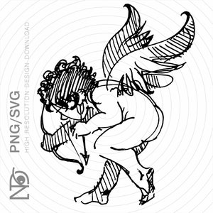 Cupid with Bow PNG, Valentines Day, Cutting File, Cupid Design, Lovers svg, Love SVG, Cupid Graphics, Cupid T-shirt, Cupid Silhouette svg