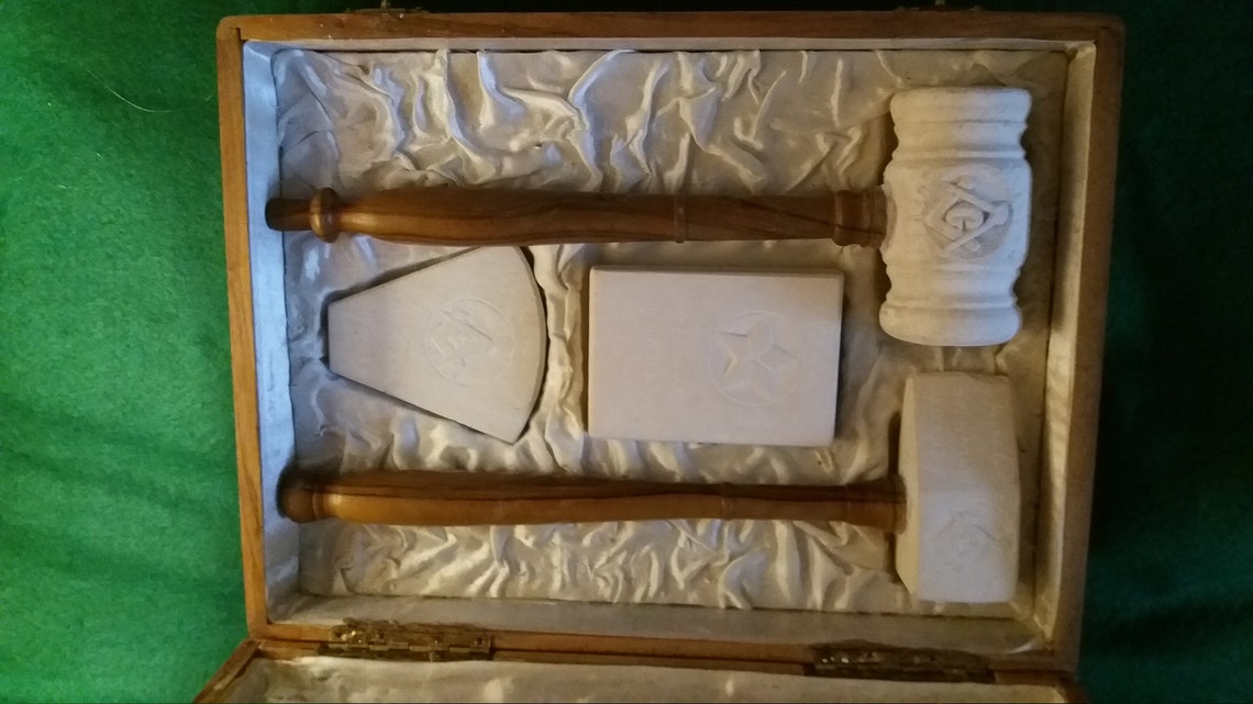 Boxed Set of Masonic Limestone Gavels from King Solomons Etsy