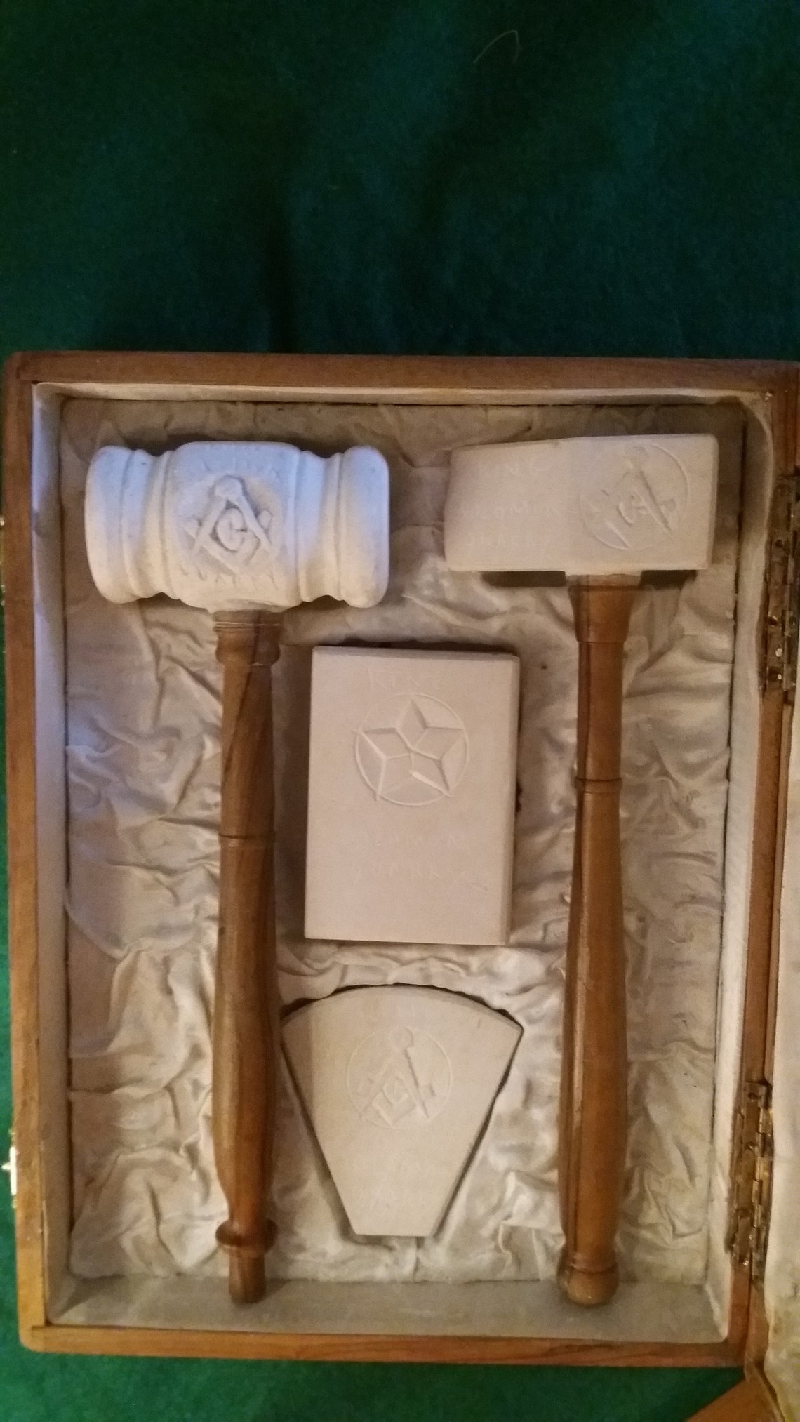 Boxed Set of Masonic Limestone Gavels from King Solomons Etsy