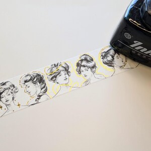 Gold Foil Gibson Girl Washi Tape | Pen & Ink Victorian Ladies