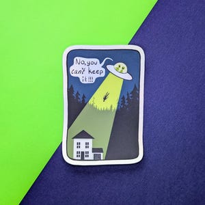 Alien Abduction Sticker | Ufo Holographic sticker | Cryptid