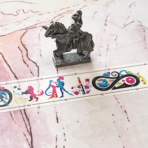 CMYK Medieval Washi Tape | Fantasy Washi Tape | Princess, Knight, Dragon & Marginalia
