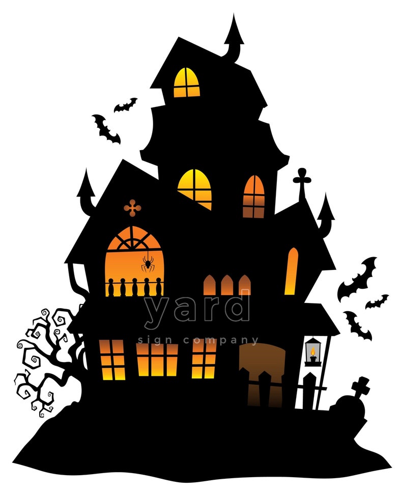 Halloween Haunted House Trick or Treating Cut Out Yard Sign