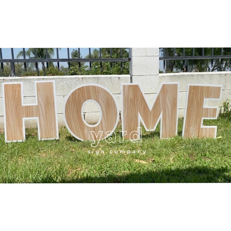 19Wood Look Cut Out Yard Letters Yard Letters Yard Sign Etsy