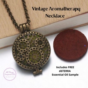 Vintage Bronze Aromatherapy/Diffuser Necklace with FREE doTERRA Essential Oil Sample!