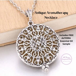 Antique/Vintage Fluer De Lis Aromatherapy/Diffuser Necklace with FREE doTERRA Essential Oil Sample!
