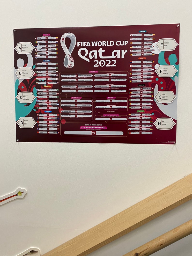 A1 Printed Qatar FIFA 2022 World Cup Wall Chart A0/A1/A2/A3 Etsy UK