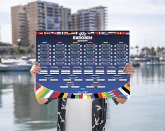 Euro 2024 Wall Planner Chart Match Plan with TV Schedule and UK Times