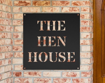 The Hen House Chicken Coop Sign - Backyard Chicken Gift - Cute Chicken Coop Décor - Weather Resistant Metal Street Sign - Chicken Lover