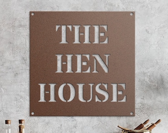 The Hen House Chicken Coop Sign - Backyard Chicken Gift - Cute Chicken Coop Décor - Weather Resistant Metal Street Sign - Chicken Lover