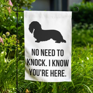 Long Haired Dachshund Garden Flag Yard Sign Art Banner Long Hair Dachshund Gift Lover Outdoor Decor Lawn Decoration Welcome Porch Flag