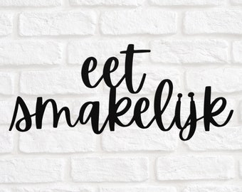 Eet Smakelijk Sign, Dutch Gift, Dutch Metal Sign, Lekker, Gezellig, Dutch Christmas, Dutch Sayings, Heritage, Netherlands, Holland