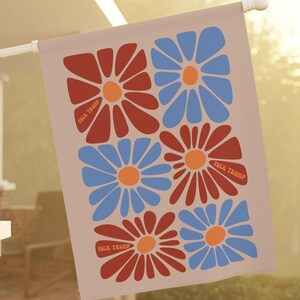 Subtle Anti Trump Flag, Anti Trumpism Floral Fck Trump Fdt Yard Sign Feminist Flag, Liberal Trump Parody Anti Republican Garden Flag Banner