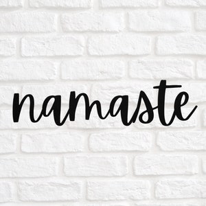 Namaste Sign Metal Wall Art, Zen Yoga Decor, Namaste Art, Meditation