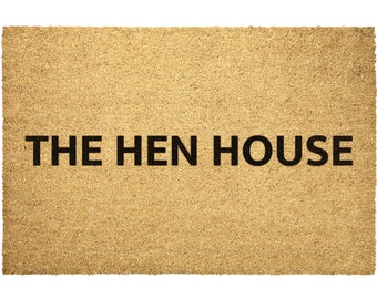 The Hen House Chicken Coop Doormat Outdoor Rug, Backyard Chicken Gift, Cute Chicken Coop Décor Door Mat, Chicken Lover