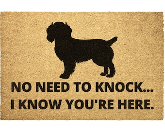 No Need To Knock I Know You Are Here Funny Boykin Spaniel Dog Coir Doormat Door Mat Entry Rug Housewarming Gift