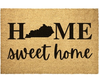 Kentucky State Doormat Home Sweet Home Door mat Outdoor Rug Decor Housewarming Summer Winter Christmas House Gift