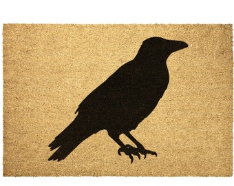 Crow Doormat Outdoor Rug Door Coir Mat Decor Housewarming Home Summer Winter Christmas House Gift
