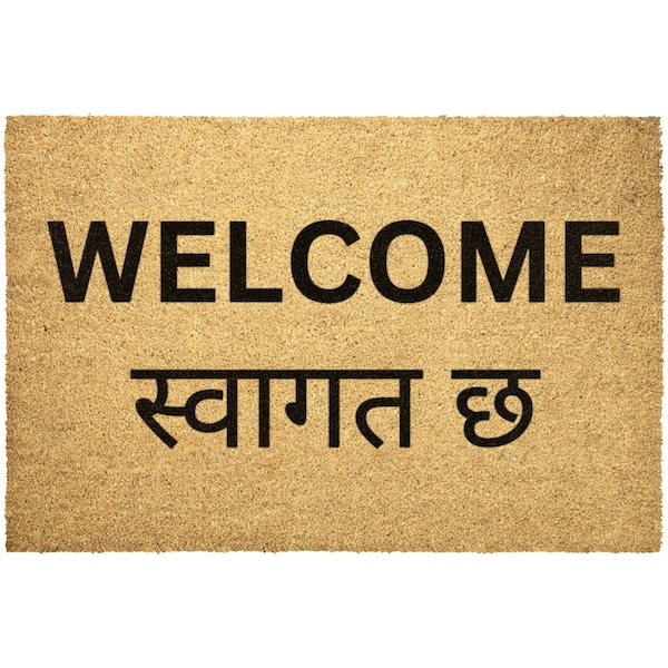 Nepali Doormat Welcome Outdoor Rug Coir Nepal Door Mat Decor Housewarming Home Christmas Gift