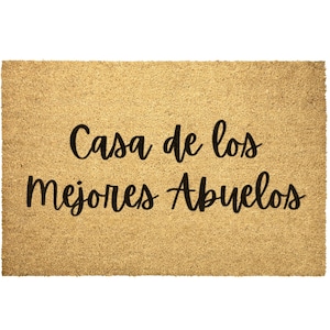 Casa de los mejores abuelos doormat, abuelos doormat, abuelitos doormat, abuelitos house doormat, grandparents doormat, doormat in Spanish.