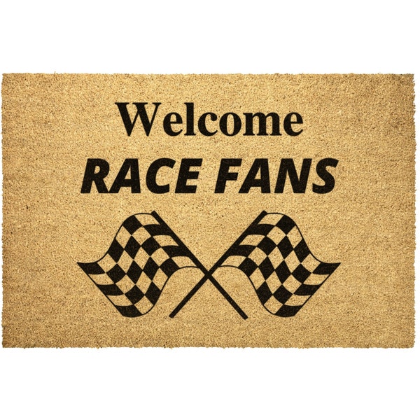 Welcome Race Dirt Track Racing Doormat Outdoor Rug Door Mat Decor Housewarming Summer Winter Christmas House Gift