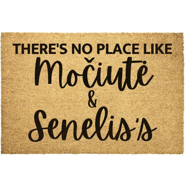 There's No Place Like Močiutė & Senelis Door Mat, Močiutė Senelis Doormat, Custom Močiutė Gift, Senelis Birthday, Christmas, Housewarm