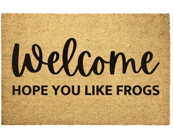 Frog Coir Doormat Outdoor Rug Hope You Like Frogs Door Mat Decor Housewarming Home Christmas Summer Gift