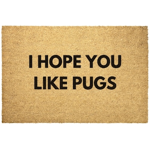 I hope you like Pugs Doormat, Dog door mat, Pug Door mat, Dog mom, Dog decor, dog lover, housewarming gift, Pugs