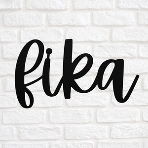 Fika Swedish Metal Sign, Scandinavian Nordic Style, Swedish Fika Sign, Swedish Gift Minimalist