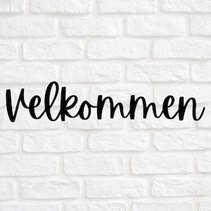 Danish Metal Sign Velkommen Wall Art Plaque Denmark Front Home Decor Porch Door Hanger Christmas Gift