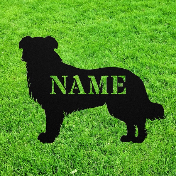 Personalized English Shepherd Yard Statue Stake, Custom English Shepherd Dog Outdoor Garden Art Decor, Memorial Remembrance Sculpture