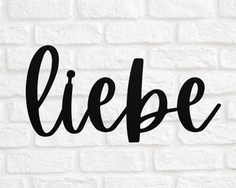 Liebe Sign German Love Deutsch Deutschland Sign Metal Word Gift For German Home Decor Wedding Christmas Gift