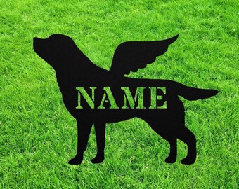 Labrador Memorial Gift Black Lab Statue Loss Of Labrador Angel Keepsake Metal Stake Sign Grave Marker Lawn Ornament Remembrance Sculpture