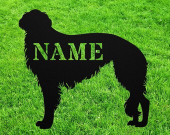 Personalized Borzoi Yard Statue Stake, Custom Borzoi Outdoor Garden Art Decor, Memorial Remembrance Sculpture, Outdoor Statue