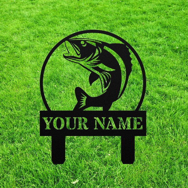 Metal Fish Yard Art Etsy