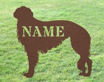 Personalized Borzoi Copper Yard Statue Stake, Custom Borzoi Outdoor Garden Art Decor, Memorial Remembrance Sculpture, Outdoor Statue