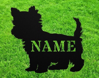 Personalized Yorkie Garden Statue Stake, Custom Yorkshire Terrier Outdoor Yard Art Decor, Memorial Remembrance Sculpture, Outdoor Statue