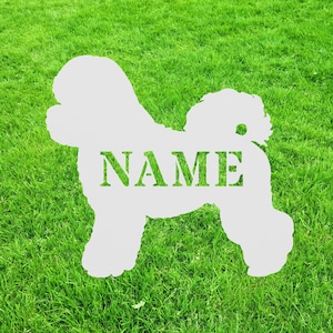 White Bichon Frise Garden Statue Stake Custom Bichon Frise Outdoor Yard Art Decor Memorial Remembrance Sculpture Statue