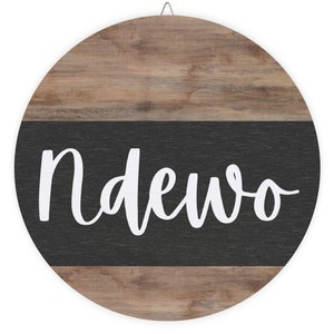 Igbo Sign Ndewo Door Hanger Wood Sign Front Door Wreath Front Door Decor Wall Art Plaque Southeastern Nigeria Christmas Gift