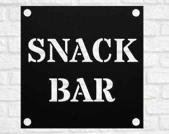 Snack Bar Metal Sign, Farmhouse, Street Sign or Door Name Plate Plaque