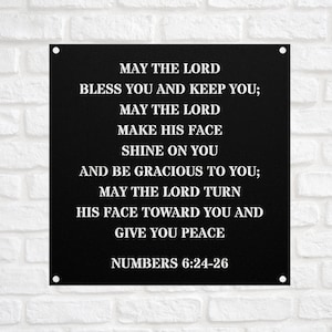 May the lord bless you and keep you Metal Sign,Numbers 6:24-26,Plaque Art,Farmhouse Decor Bible verse wall art,Christian Scripture wall art